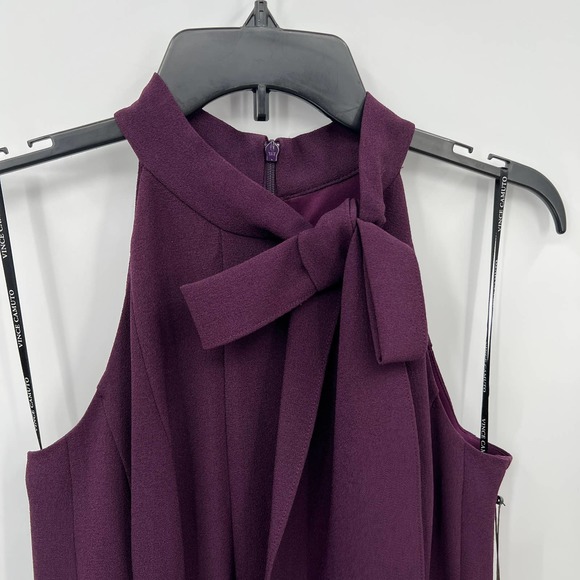 Vince Camuto Women's Bow-Neck Fit Flare Dress in Plum Size 8 - Picture 5 of 5